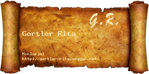 Gertler Rita névjegykártya